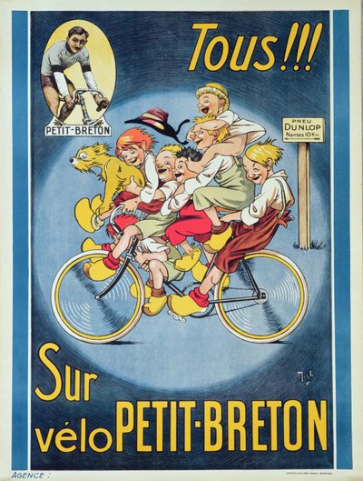 「プチ・ブレトンバイクに乗っている人全員」、自転車の広告 作： Michel Liebeaux